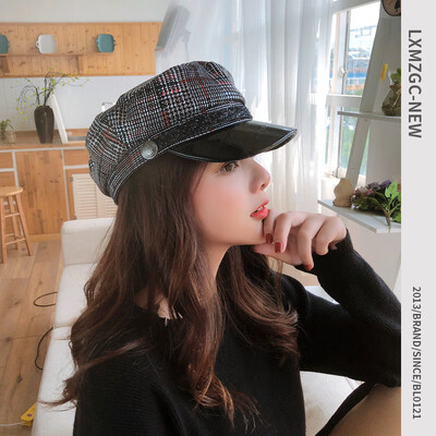 Net red with serpentine hat eaves checker edg sleek military hat womens fashion set autumn&winter new flat-top beret
Net red with serpentine hat eaves checker edg sleek military hat womens fashion set autumn&winter new flat-top beret