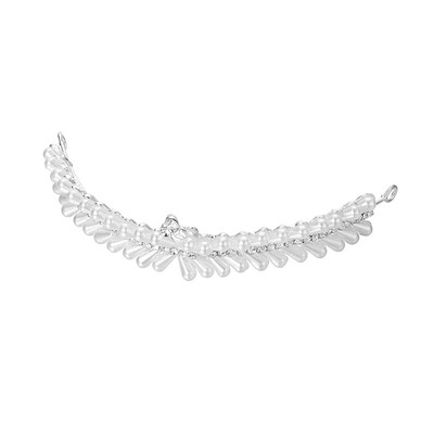 Wedding Hair Accessories Bridal Tiaras for Ladies Zinc Alloy with ABS Plastics Beads&Rhinestone Silver White 130x30mm Ho
Wedding Hair Accessories Bridal Tiaras for Ladies Zinc Alloy with ABS Plastics Beads&Rhinestone Silver White 130x30mm Ho