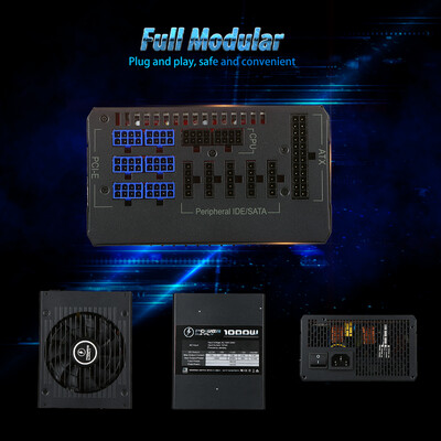1000W ATX12V V231 Active PFC Full Modular Computer Power Supply with Low Noise 140mm Fan
1000W ATX12V V231 Active PFC Full Modular Computer Power Supply with Low Noise 140mm Fan