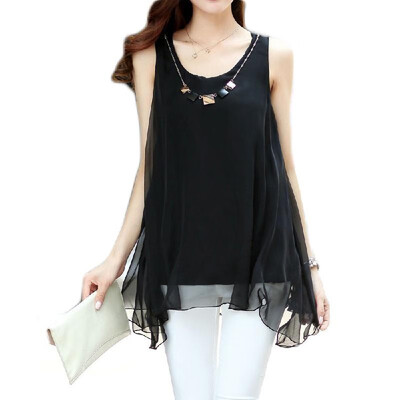 New Fashion Women Chiffon Blouse Candy Color Sleeveless Irregular Hem Loose Tank Tops Rose
New Fashion Women Chiffon Blouse Candy Color Sleeveless Irregular Hem Loose Tank Tops Rose