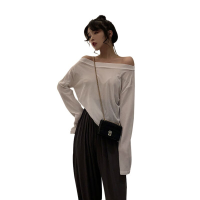 Sexy Slash Neck Full Sleeve T Shirt Summer Women Off Shoulder Solid t-shirt Casual Loose Ladies T-Shirt Tops
Sexy Slash Neck Full Sleeve T Shirt Summer Women Off Shoulder Solid t-shirt Casual Loose Ladies T-Shirt Tops