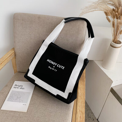 Ins early autumn leisure bag simple canvas handbag new 2019 student tote bag ins shoulder bag