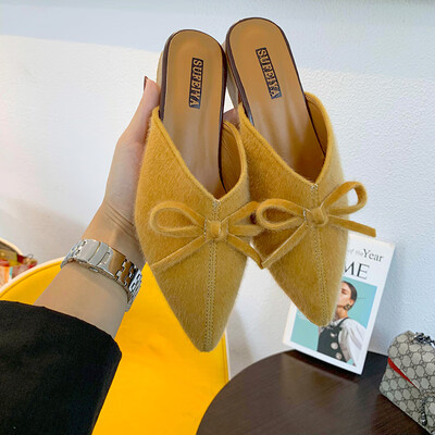 Tip-toed half-slippers for women wearing fashionable Muller shoes with medium-thick leopard-print slackers in autumn&winter
Tip-toed half-slippers for women wearing fashionable Muller shoes with medium-thick leopard-print slackers in autumn&winter