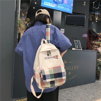 Old school womens ins Korean high school high-capacity check double-shoulder bag daily college students backpack
Old school womens ins Korean high school high-capacity check double-shoulder bag daily college students backpack