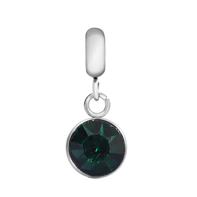 316 Stainless Steel European Dangle Beads with Rhinestone Large Hole Pendants Flat Round Stainless Steel Color Emerald 21mm
316 Stainless Steel European Dangle Beads with Rhinestone Large Hole Pendants Flat Round Stainless Steel Color Emerald 21mm