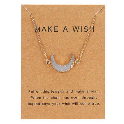 New Creative Colorful Moon Natural Stone Resin Pendant Necklace Women Gold Chain Charm Necklace for Female Fashion Jewelry Gift
New Creative Colorful Moon Natural Stone Resin Pendant Necklace Women Gold Chain Charm Necklace for Female Fashion Jewelry Gift
