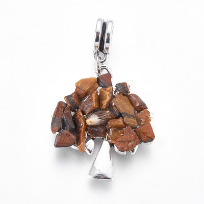 Alloy European Dangle Beads with Natural Tiger Eye Chips Tree Antique Silver 40mm Hole 45mm 28x24x45mm
Alloy European Dangle Beads with Natural Tiger Eye Chips Tree Antique Silver 40mm Hole 45mm 28x24x45mm