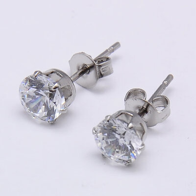 Cubic Zirconia Ear Studs with 304 Stainless Steel Base Flat Round Stainless Steel Color 9mm Pin 07mm
Cubic Zirconia Ear Studs with 304 Stainless Steel Base Flat Round Stainless Steel Color 9mm Pin 07mm