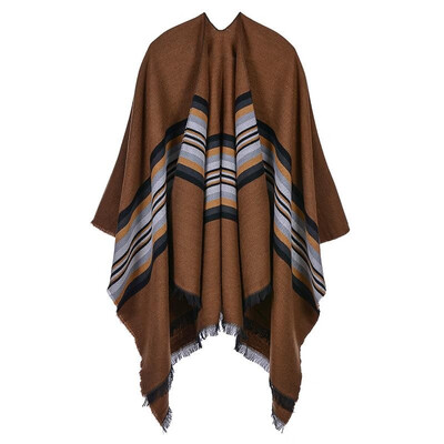 Women Poncho Cardigan Sweater Contrast Color Striped Cashmere Capes Shawl Scarf Outerwear
Women Poncho Cardigan Sweater Contrast Color Striped Cashmere Capes Shawl Scarf Outerwear