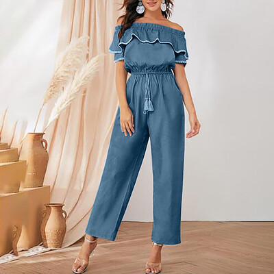 Starmoon Fashion Women Solid Off-Shoulder Bandage Short Sleeve Ruffles Jupmsuit Pants
Starmoon Fashion Women Solid Off-Shoulder Bandage Short Sleeve Ruffles Jupmsuit Pants