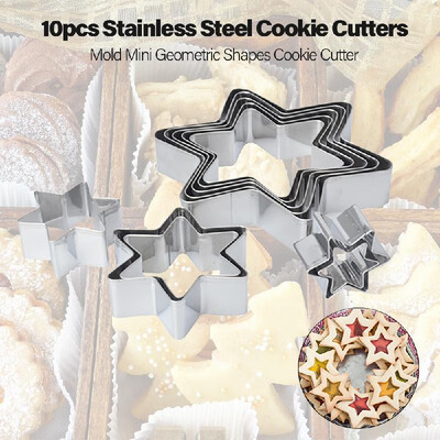 10pcs Cookie Cutters Stainless Steel Cutter Mold Sandwich Cutters Mini Geometric Shapes Cookie Cutter
10pcs Cookie Cutters Stainless Steel Cutter Mold Sandwich Cutters Mini Geometric Shapes Cookie Cutter