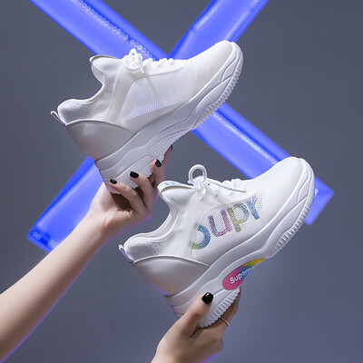 2019 summer new breathable mesh sports shoes female Korean version of the wild thick bottom increased casual old white shoes
2019 summer new breathable mesh sports shoes female Korean version of the wild thick bottom increased casual old white shoes