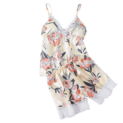Toponeto Women Satin Flower Print Silk Lingerie Bow Lace Pajamas Sleepwear Shorts Suit
Toponeto Women Satin Flower Print Silk Lingerie Bow Lace Pajamas Sleepwear Shorts Suit