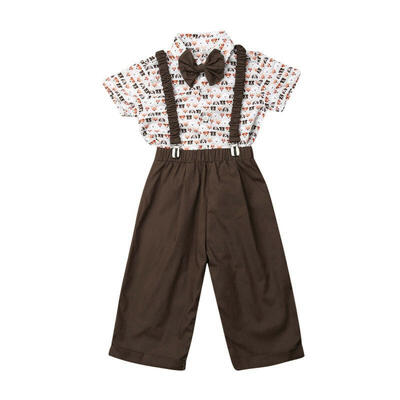 Newborn Baby Boy Outfit Round Neck Short Sleeve T-ShirtPlaid Strap Suspenders Wide Leg Pants Trousers Clothes Set
Newborn Baby Boy Outfit Round Neck Short Sleeve T-ShirtPlaid Strap Suspenders Wide Leg Pants Trousers Clothes Set
