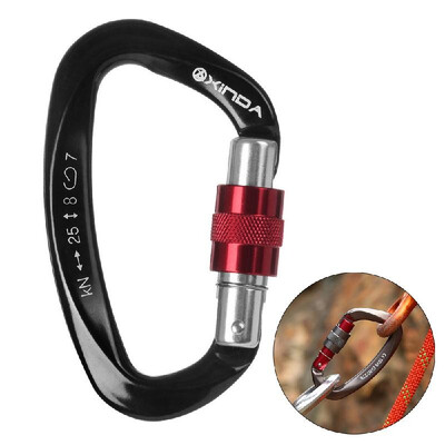 25KN Screw Locking Gate Carabiner Heavy Duty D-ring Carabiner Twist Locking Buckle Climbing Rappelling Canyoning Hammock Locking C
25KN Screw Locking Gate Carabiner Heavy Duty D-ring Carabiner Twist Locking Buckle Climbing Rappelling Canyoning Hammock Locking C
