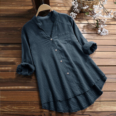 Nomeni Womens Casual V Neck Loose Linen Plus Size Plaid Button Tanic Shirt Blouse Tops
Nomeni Womens Casual V Neck Loose Linen Plus Size Plaid Button Tanic Shirt Blouse Tops