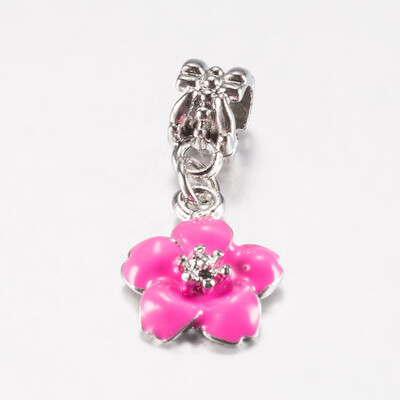 Tibetan Style Alloy Enamel European Dangle Beads Large Hole Pendants Flower Antique Silver HotPink 29mm
Tibetan Style Alloy Enamel European Dangle Beads Large Hole Pendants Flower Antique Silver HotPink 29mm