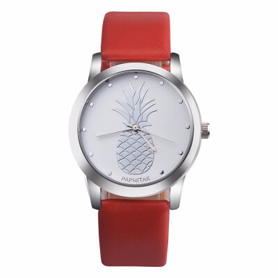 New Womens Pineapple Leather Band Analog Quartz Watch Ladies Rose Gold Dial Casual Female Sport Watches montre femme Clock 533
New Womens Pineapple Leather Band Analog Quartz Watch Ladies Rose Gold Dial Casual Female Sport Watches montre femme Clock 533
