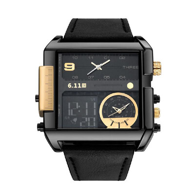 611 Men Leather Band Rectangle Dial Analog Quartz Watches 3 Time Zones Waterproof Electronic Wristwatch
611 Men Leather Band Rectangle Dial Analog Quartz Watches 3 Time Zones Waterproof Electronic Wristwatch