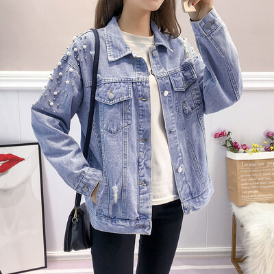 Toponeto Women Button Long Sleeve Pearl Beading Denim Open Front Jean Jacket Overcoat
Toponeto Women Button Long Sleeve Pearl Beading Denim Open Front Jean Jacket Overcoat