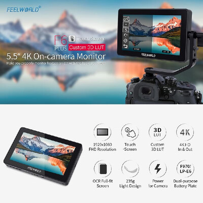 FEELWORLD F6 Plus 55 Inch On-Camera Field Monitor Kit 3D LUT Video Assist with Sunshade Tilt Arm Support 4K HD Input & Output 192
FEELWORLD F6 Plus 55 Inch On-Camera Field Monitor Kit 3D LUT Video Assist with Sunshade Tilt Arm Support 4K HD Input & Output 192