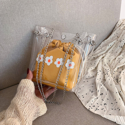 Transparent jelly bag female bag 2019 new Korean version of the fashion shoulder bag texture foreign gas chain oblique tweezers mother bag
Transparent jelly bag female bag 2019 new Korean version of the fashion shoulder bag texture foreign gas chain oblique tweezers mother bag