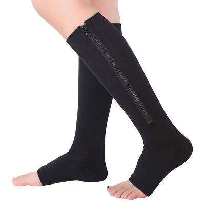 Breathable Compression Socks With Open Toe Toeless Leg Support Stocking Knee High Socks with Zipper
Breathable Compression Socks With Open Toe Toeless Leg Support Stocking Knee High Socks with Zipper