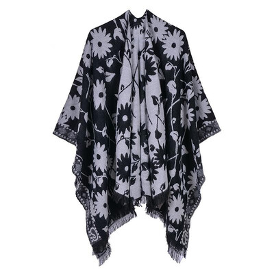 Women Poncho Cardigan Sweater Contrast Color Floral Print Cashmere Capes Shawl Scarf Outerwear
Women Poncho Cardigan Sweater Contrast Color Floral Print Cashmere Capes Shawl Scarf Outerwear