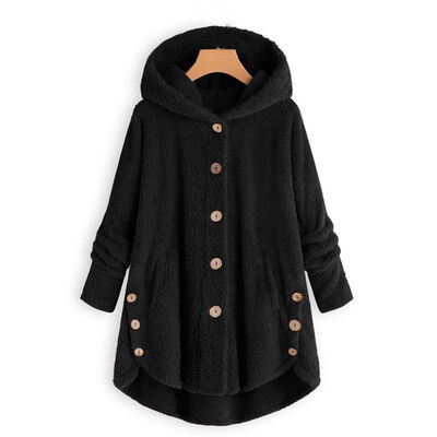 Womens Wool Blend Fashion Button Coat Fluffy Turn-down Collar Outwear Jacket Casual Tops Hooded Pullover Loose Sweater
Womens Wool Blend Fashion Button Coat Fluffy Turn-down Collar Outwear Jacket Casual Tops Hooded Pullover Loose Sweater