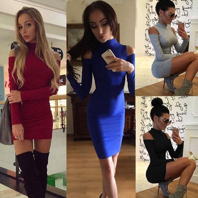 4 Colors Women Sexy Off Shoulder Choker Winter Mini Dress Slim Bottom Evening Club Dress -XL
4 Colors Women Sexy Off Shoulder Choker Winter Mini Dress Slim Bottom Evening Club Dress -XL