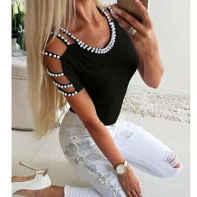 Starmoon Womens Cold Shoulder Crew Neck T-shirt Tops Short Sleeve Loose Casual Blouse
Starmoon Womens Cold Shoulder Crew Neck T-shirt Tops Short Sleeve Loose Casual Blouse