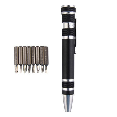 Multi-function Pocket Eight-in-one Screwdriver with Magnetic Mini Portable Aluminum Tool Pen
Multi-function Pocket Eight-in-one Screwdriver with Magnetic Mini Portable Aluminum Tool Pen