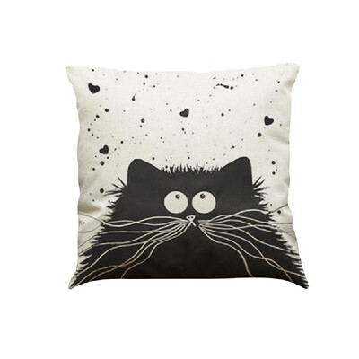 Cute Simple Fashionable White-and-Black Cat Cartoon Images Linen for Home Office Sofa Car Seat Decorative Square Grayish Linen Cus
Cute Simple Fashionable White-and-Black Cat Cartoon Images Linen for Home Office Sofa Car Seat Decorative Square Grayish Linen Cus