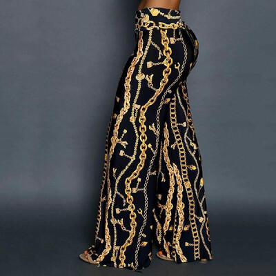 Fashion Women Gold Chain Print Wide Leg Palazzo Pants Loose High Waist Party Club Capri Trousers Black
Fashion Women Gold Chain Print Wide Leg Palazzo Pants Loose High Waist Party Club Capri Trousers Black