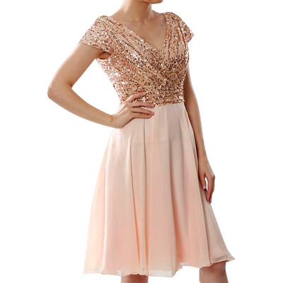 〖Follure〗2019 Women Fashion Short Sleeve Deep V-neck Sequins Patchwork Elegant PartyDress
〖Follure〗2019 Women Fashion Short Sleeve Deep V-neck Sequins Patchwork Elegant PartyDress