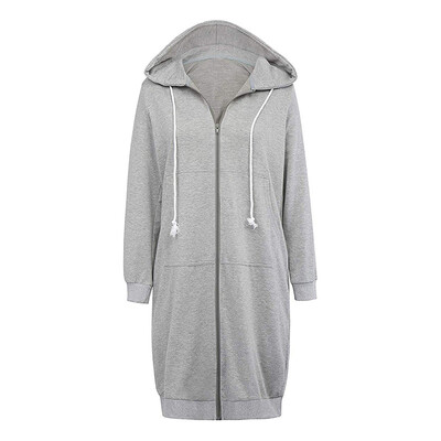 Women New Zipper Hoodies Sweatshirts Autumn Solid Color Long Sleeve Casual Loose Long Section Coat Sweatshirts 
Women New Zipper Hoodies Sweatshirts Autumn Solid Color Long Sleeve Casual Loose Long Section Coat Sweatshirts