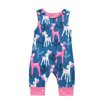 Cute Round Neck Jumpsuit Kids Sleeveless Romper Girls Deer Print Bodysuit
Cute Round Neck Jumpsuit Kids Sleeveless Romper Girls Deer Print Bodysuit