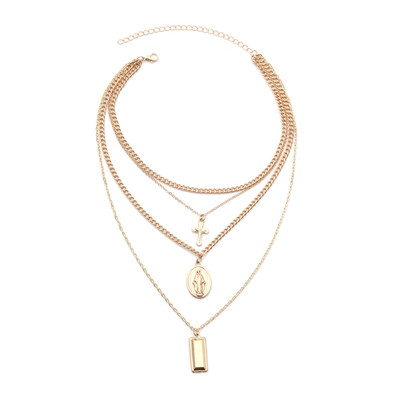 Sexy Bohemia Gold Color Cross Layered Necklace Jesus Virgin Mary Chain Pendant Necklace Easter Days Gift For Women Jewelry
Sexy Bohemia Gold Color Cross Layered Necklace Jesus Virgin Mary Chain Pendant Necklace Easter Days Gift For Women Jewelry