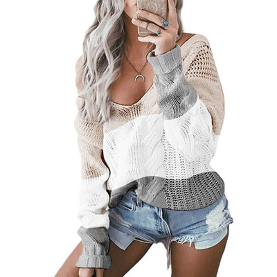 〖Follure〗Women Casual V-Neck Pullover long Sleeve Patchwork Loose Knitted Sweater Tops
〖Follure〗Women Casual V-Neck Pullover long Sleeve Patchwork Loose Knitted Sweater Tops