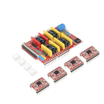 CNC Shield Expansion Board for V3 Engraver 4pcs A4988 Stepper Motor Driver Module with Heat Sink for Arduino 3D Printer
CNC Shield Expansion Board for V3 Engraver 4pcs A4988 Stepper Motor Driver Module with Heat Sink for Arduino 3D Printer
