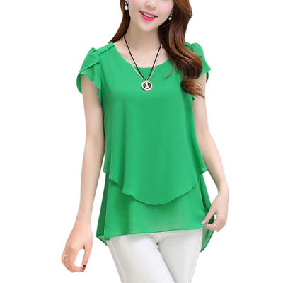 Women Chiffon Summer T-Shirt Versatile Round Collar Loose Solid Color Short-Sleeved Casual Wild Tops
Women Chiffon Summer T-Shirt Versatile Round Collar Loose Solid Color Short-Sleeved Casual Wild Tops