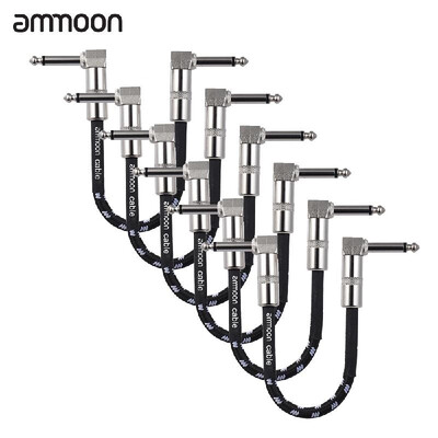 ammoon 6-Pack Guitar Effect Pedal Instrument Patch Cable 15cm 05ft Long with 14 Inch 635mm Silver Right Angle Plug Black Whi 
ammoon 6-Pack Guitar Effect Pedal Instrument Patch Cable 15cm 05ft Long with 14 Inch 635mm Silver Right Angle Plug Black Whi