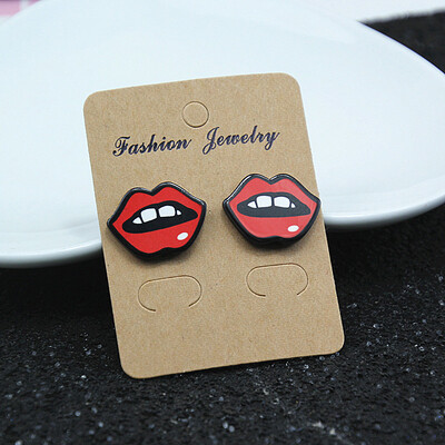 E098 Fashion Jewelry Cute Cartoon Rose Watermelon Cherry Stud Earrings For Women&Girls Creative Art Fruits Plants Earrings
