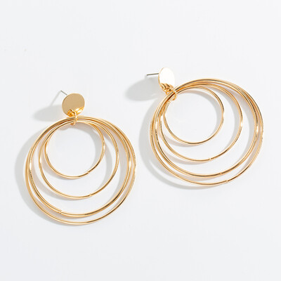 European&American style Earrings for Woman 2019 Exaggeration Big Four Layers Ring Earrings Gold color Fashion Jewellery Gift
European&American style Earrings for Woman 2019 Exaggeration Big Four Layers Ring Earrings Gold color Fashion Jewellery Gift
