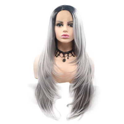 Amazing Star Lace Frontal Wigs Straight Hair Heat Resistant Silver Gray Color Hand Tied Lace Frontal Synthetic Wigs Side Part
Amazing Star Lace Frontal Wigs Straight Hair Heat Resistant Silver Gray Color Hand Tied Lace Frontal Synthetic Wigs Side Part