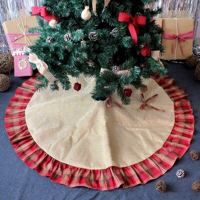 48" Round Indoor Outdoor Mat Xmas Party Holiday Decorations Linen Burlap Christmas Tree Skirt Plaid Ruffle Edge Border Large
48" Round Indoor Outdoor Mat Xmas Party Holiday Decorations Linen Burlap Christmas Tree Skirt Plaid Ruffle Edge Border Large