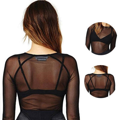 Womens Sexy Hollow Mesh Net T-Shirt Long Sleeve Tee Tops Transparent Slim Blouse
Womens Sexy Hollow Mesh Net T-Shirt Long Sleeve Tee Tops Transparent Slim Blouse
