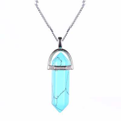 Hot Sale Silver Hexagonal Column Necklaces Pendants Fashion Natural Stone Bullet Crystal Pendant Necklace For Women Jewelry
Hot Sale Silver Hexagonal Column Necklaces Pendants Fashion Natural Stone Bullet Crystal Pendant Necklace For Women Jewelry