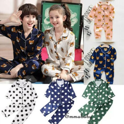 UK Girls Silk Satin Pajamas Pyjamas Kids Children Sleepwear Set Nightwear 2019
UK Girls Silk Satin Pajamas Pyjamas Kids Children Sleepwear Set Nightwear 2019