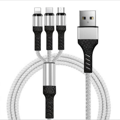 Lightning Type C Micro USB 3-in-1 Data Cable Braided 3A Fast Charging Cable 12m For IPhone Samsung Galaxy LG HTC
Lightning Type C Micro USB 3-in-1 Data Cable Braided 3A Fast Charging Cable 12m For IPhone Samsung Galaxy LG HTC